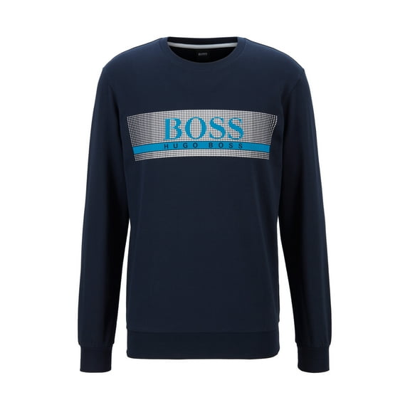 French-terry loungewear sweatshirt with heat-sealed logo