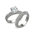 thumbnail image 5 of 3.25 Ct Round Cut Cz Vintage Stainless Steel Wedding Ring Set Women's Size 8, 5 of 6