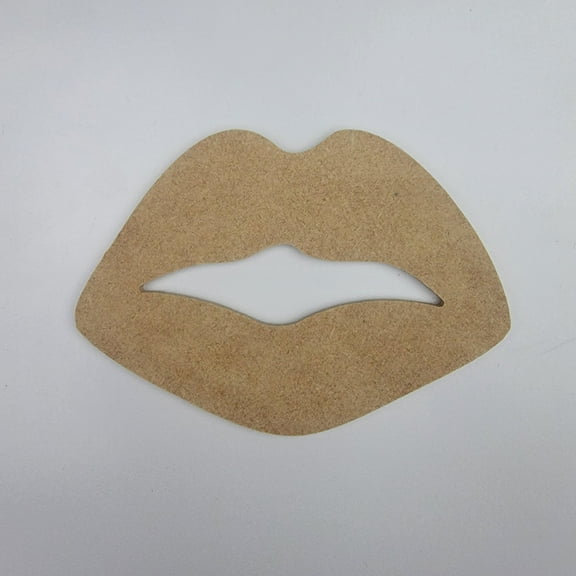 5" Lips, Unfinished MDF Art Shape by Wooden Craft Cutouts, 1-4 Thickness
