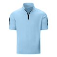 thumbnail image 6 of Zormilly Mens Two Piece Summer Outfit Short Sleeve Collared Shirts Shorts Loungewear Sets with Pockets Loose Workout Sets, S-3XL, 6 of 7