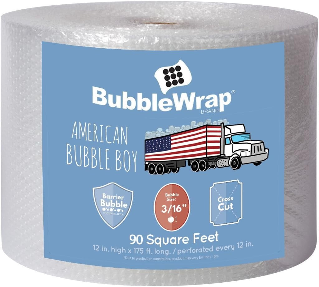 Bubble Wrap 90', Small 3/16 Cushioning, 90 ft with Perforated Every 12" : Office Products