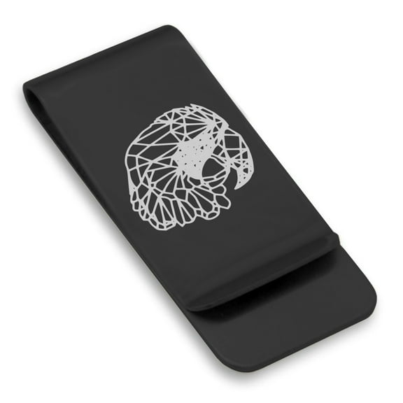 Stainless Steel Geometric Polygon Parrot Animal Classic Slim Money Clip Credit Card Holder