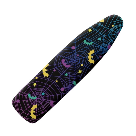HELLHERO One-Piece Cover Easy Cleaning Iron Padding Cover Iron Board Protective Cover Quick Install Laundry Room Spider Web Bat 15x54 Inch