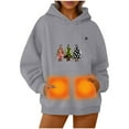thumbnail image 4 of Bcresic Saving,2024 Unisex Heated Sweatshirts Lightweight Warm Winter Hoodie USB Electric Outdoor Sweatshirt 5 Zones Heating Fleece Pullover Shirts Long Sleeve Printed Top(Gray,S), 4 of 6