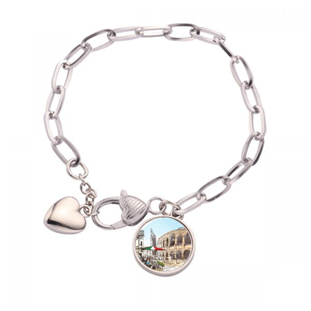 Pulsera de cadena de corazón Italia Coliseo joyería encanto moda