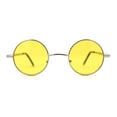 thumbnail image 1 of Lunettes de Soleil Hippie Rétro Ajustées à Petit Cercle Rond avec Lentille Argent Jaune, 1 of 4