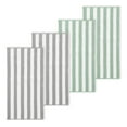 thumbnail image 2 of Great Bay Home Cotton Cabana Stripe 4-Pack Beach Towel  (4 Pack- 30" x 60", Light Grey / Light Green), 2 of 6