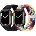 thumbnail image 1 of Braided Solo Loop Strap Compatible with Apple Watch Bands 38mm 40mm 41mm 42mm 44mm 45mm 49mm, Adjustable Stretchy Elastic Sport Replacement Wristband for iWatch Ultra Series 8 7 6 5 4 3 2 1 SE, 1 of 10