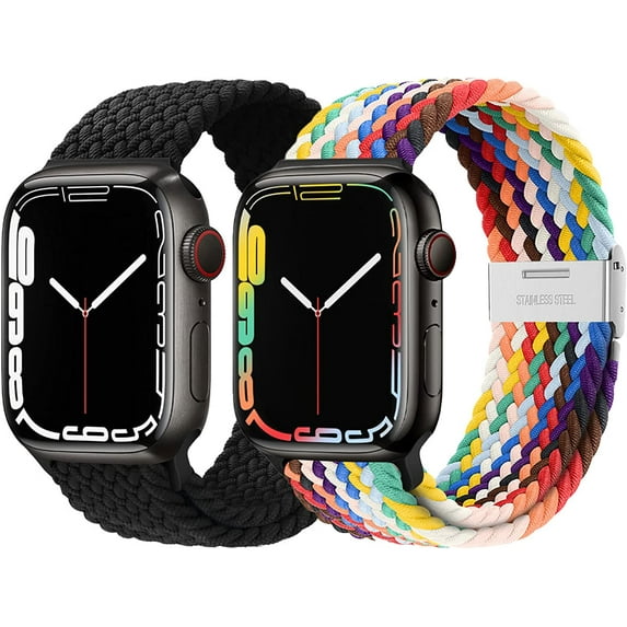 Braided Solo Loop Strap Compatible with Apple Watch Bands 38mm 40mm 41mm 42mm 44mm 45mm 49mm, Adjustable Stretchy Elastic Sport Replacement Wristband for iWatch Ultra Series 8 7 6 5 4 3 2 1 SE