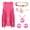 Rose Red, variant on 5 Pcs/Set Women Vest with Headband Sunglasses Necklace And Earrings Tassel Cardigan Waistcoat Retro 60s 70s Dance Party Disco Costume Halloween Cosplay Clothes