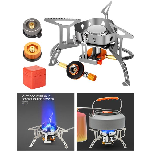 Quemador de Gas multifunción para exteriores, quemador dividido duradero a prueba , ligero para senderismo, cocina, Camping, equipo shamjiam Quemador de gas al aire libre