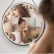 HILO Light Smart Mirror | Smart Make-Up Mirror Vanity Lighted Makeup Mirror, Smart Bathroom Mirror, Smart Round Mirror | Weather Forecast, Touch Screen, Powerful light strip & Different Modes - 20"
