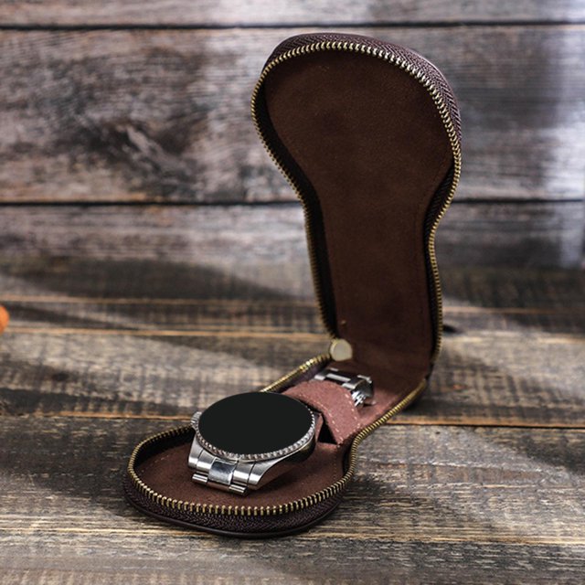 Organizador de almacenamiento ,Estuche de PU para reloj de joyería de viaje con cremallera,Caja de almacenamiento de reloj de cuero PU a prueba de agua,Reloj Bolsa Con Cremallera Hugo Organizador de almacenamiento de relojes