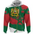 thumbnail image 3 of Sudadera con capucha y estampado del emblema nacional de Marruecos para mujer, estilo Harajuku, con estampado 3D de la bandera marroquí, sudadera con cremallera y manga larga, 3 of 4