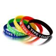 thumbnail image 4 of Medical Alert Type 1/2 Diabetes Bracelet 5Pcs Silicone Wristband Lightweight 7.5 Diameter Wearable Band for Kids Adult, 4 of 4