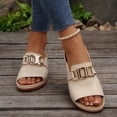 thumbnail image 5 of longantii Orthopedic Casual Sandals for Women Slip on Non Slip Arch Support Flat Wedge Sandals Wide Walking Shoes 2026 Beach Orthopedic Shoes Beige, 5 of 5