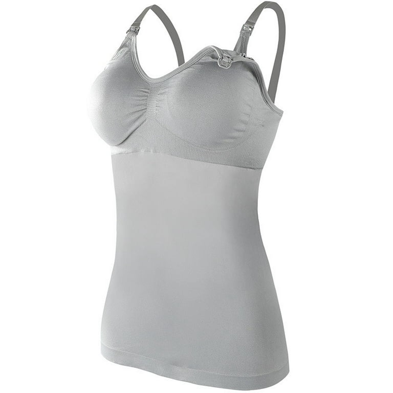 Seamless Nursing Tank Tops For Women Breastfeeding Maternity  Cami Bra Pack Of 3 Color Black Grey White