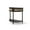 Black, variant on Rattan Half Moon Entryway Table - Semicircular Black Oak & Cane with Brass Knobs - Console Table with Cane Doors & Storage for Narrow Curved Entryway
