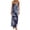 Dark Blue, variant on Summer Printed Loose Casual Sleeveless Spaghetti Strap Adjustable Buckle Round Neck Ruffled Long Beach Vacation Dress for Women Loose Crew Neck Red, S