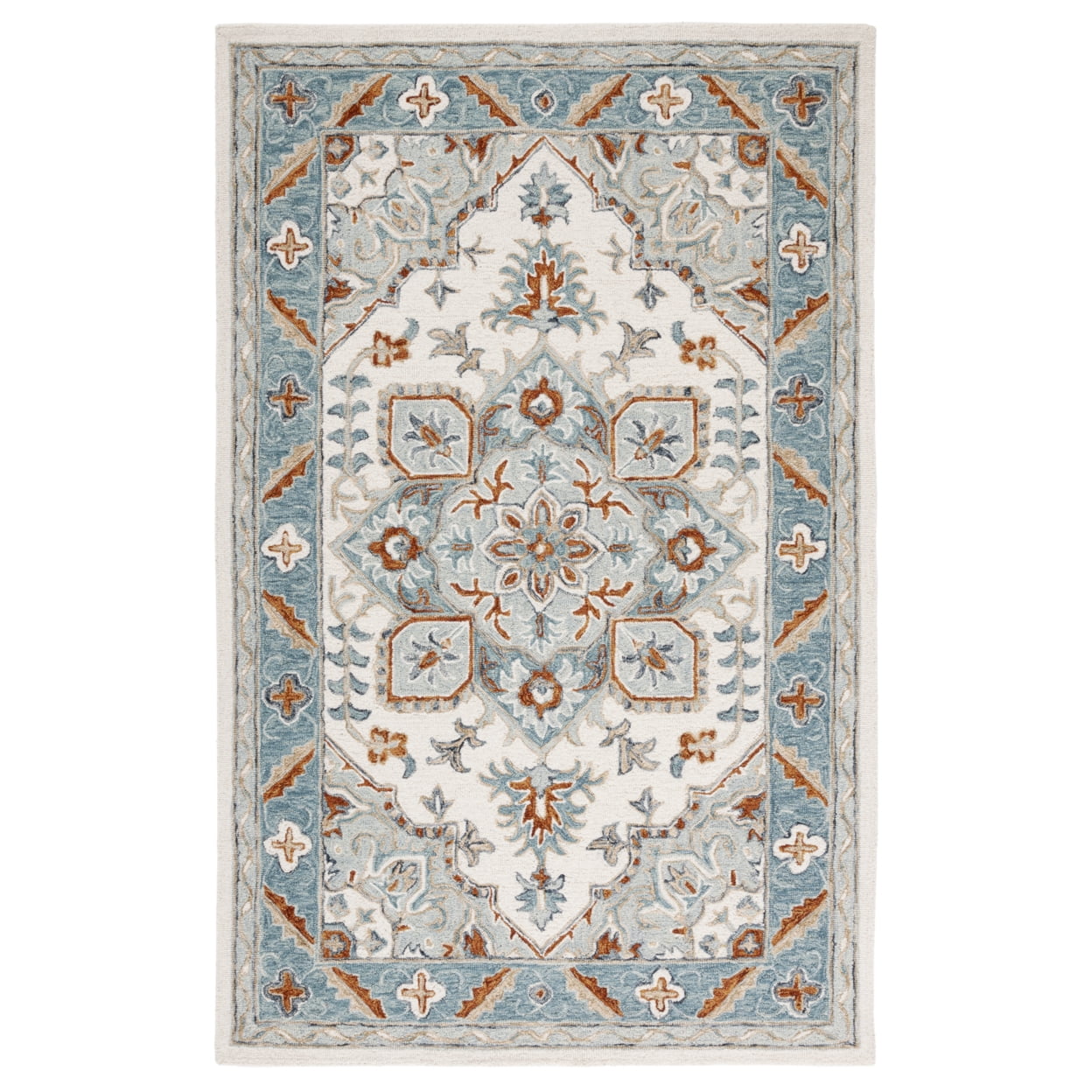SAFAVIEH Metro David Medallion Area Rug, Ivory/Blue, 3' x 5'