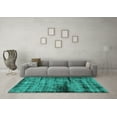 thumbnail image 3 of Ahgly Company Machine Washable Indoor Rectangle Persian Turquoise Blue Bohemian Area Rugs, 7' x 10', 3 of 4