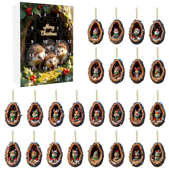 TIELUTT 2D Christmas Hedgehog Home Ornaments Christmas Holiday Advent Seconds Timer for Exercise Wall Timer Battery Lights for Room with Timer Flip It Battery Operated Lights with Timer for Outdoor W