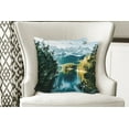 thumbnail image 4 of Ambesonne Winter Throw Pillow Cover 2 Pack, Mountain Frozen Lake, 24", Green White, 4 of 6