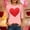 A260 Pink, variant on Valentine's Day 3/4 Sleeve Top for Women 3D Textured Studded Heart Graphic Crewneck Casual Relaxed Fit Novelty Fashion Holiday Clothes