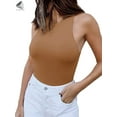 thumbnail image 3 of PULLIMORE Women Sexy Sleeveless Bodysuit Halter Neck Tank Tops with Panty (XL, Khaki), 3 of 8
