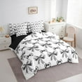 thumbnail image 3 of Manfei Girls Black Ribbon Bedding Comforter Set 7pcs, Cartoon Bowknot Bow-tie Queen Bedding Sets, Princess Bow Style Reversible Queen Sheet Sets, Luxury Bedroom Decor, 3 of 7