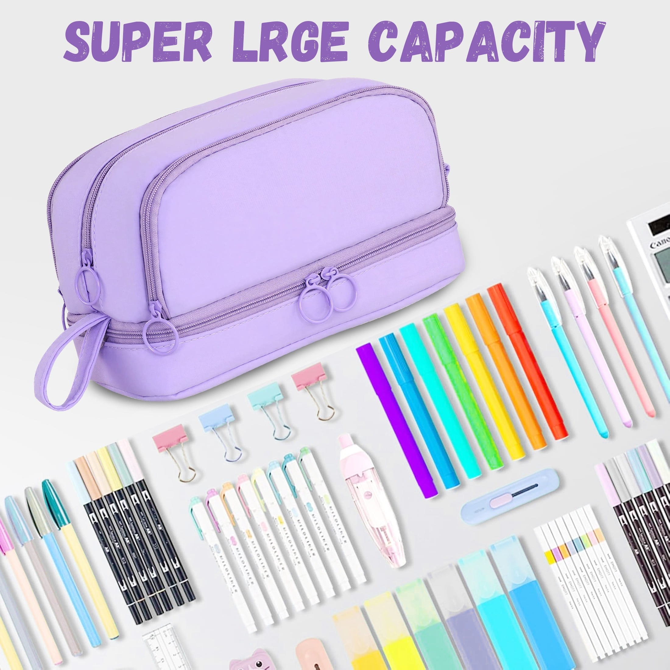 Pencil Pen Case, Large Capacity Pencil Box Multi-Slot Pencil Pouch Bag, Pencil Bag Pen Boxes with 4 Compartments for Kids School Supplies, School Supplies Organizer for Teen Girls