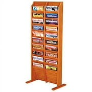 Wooden Mallet 20 Pocket Magazine Rack in Medium Oak