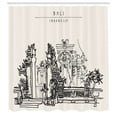 thumbnail image 2 of Ambesonne Bali Shower Curtain, Indonesia Galugan Building, 69"Wx75"L, Ivory and Black, 2 of 4