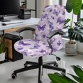 thumbnail image 2 of POLERO Purple Butterfly Office Computer Chair Covers, All-in-One Computer Chair Slipcovers, Breathable Elastic Cloth for Home Office Gaming, 2 of 7