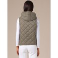 thumbnail image 4 of DARING DIVA Women's Lightweight Hooded Puffer Vest Quilted Short Coat M Grey, 4 of 7