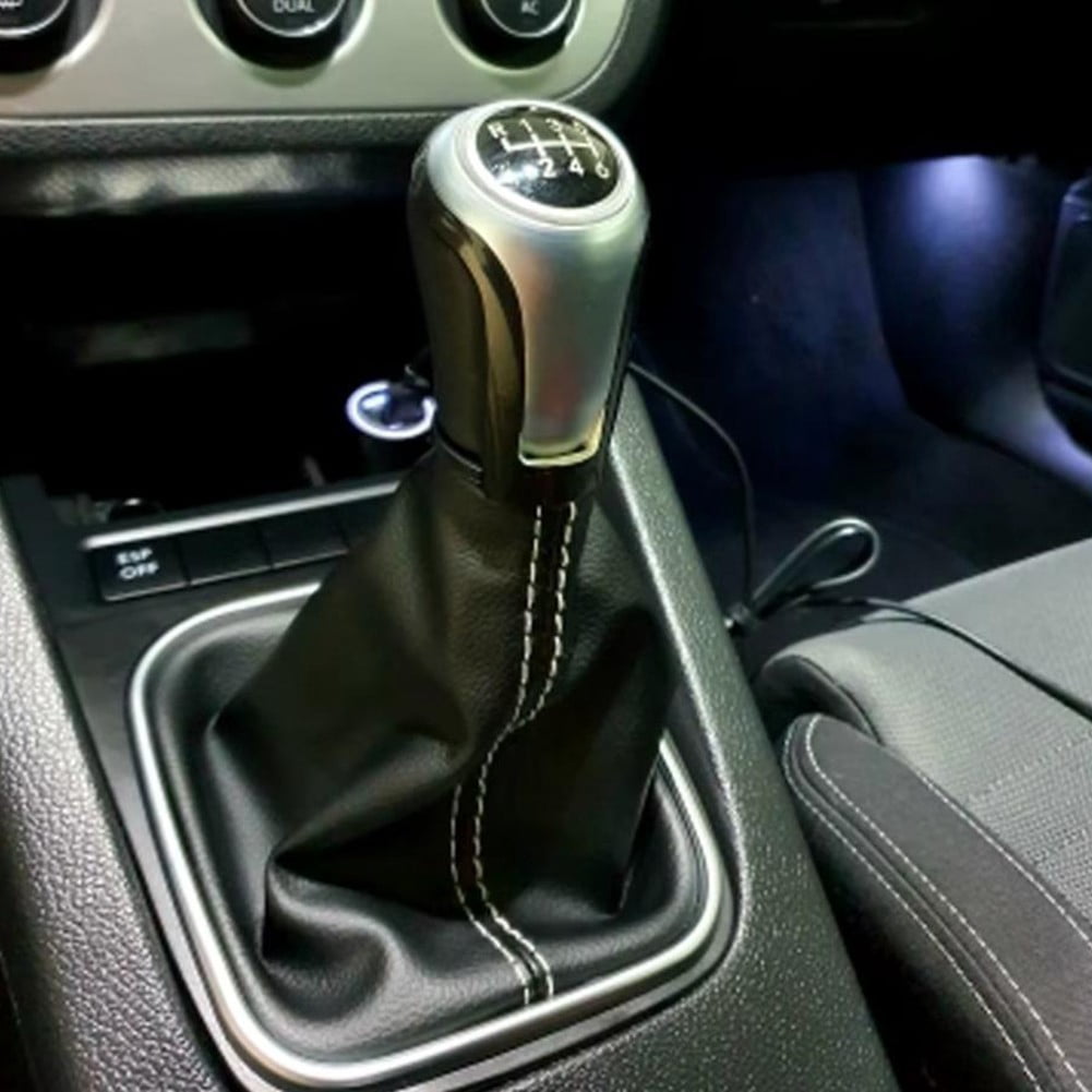 CENL Leather Manual Gear Shift Lever Knob Boot Cover 5/6 Speed For Golf For Jetta Shifter Lever Interior Replacement Parts