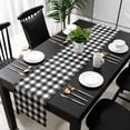 thumbnail image 3 of Black White Plaid Table Runner 120 Inches Long, Modern Simple Buffalo Check Gingham Kitchen Coffee Dining Table Decoration for Home Party Birthday Wedding Home Decor 13x120 Inches, 3 of 8