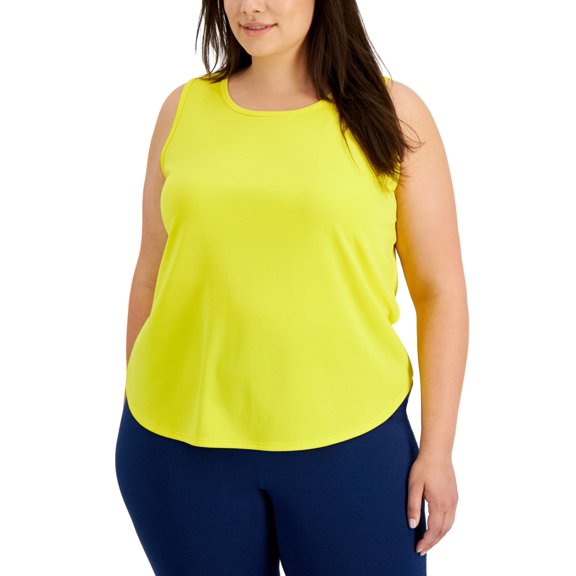 ID Ideology Women's Birdseye Mesh Tank Top Yellow Size 3X