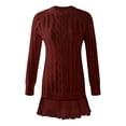 thumbnail image 5 of MuXiKeJi Clothes Women Cable Knit Sweater Dress Crewneck Long Sleeve Pleated Mini Dress Twofer Style Patchwork Dress,Fall Sweater Dresses for Women 2025, 5 of 5