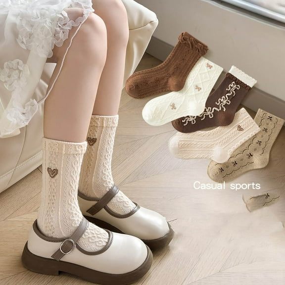 Children Mid Tube Socks Korean Style Soft Non Slip Long Sports Socks Lightweight Flexible Daily Casual Socks for Boys Girls 1-12 Years Photography Party Gift