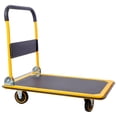 thumbnail image 2 of Noaman Foldable Platform Truck Push Dolly 330 lb Capacity, 28.7" x 18.8" x 32.6", Steel Construction with 4" Swivel Casters, Black and Yellow, 2 of 14