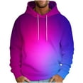 thumbnail image 2 of UVEASISHA Mens Hooded Sweatshirt Tie Dye Graphic Pullover Tops Fall Fashion Hipster Hoodies Casual Long Sleeve Drawstring Sweatshirts Back to School Sales Today,Purple,3XL, 2 of 5