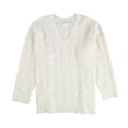 thumbnail image 1 of Calvin Klein Womens Chain Stitch Pullover Sweater, Off-White, Plus Size, 2X, 1 of 2