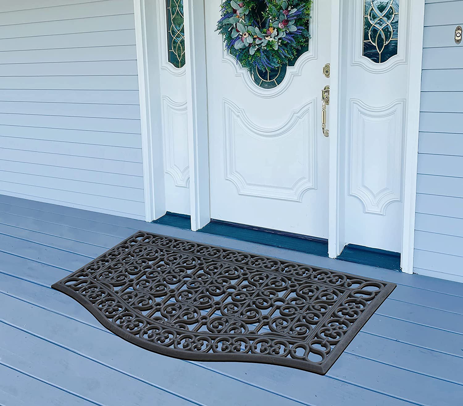 1pc Leaf Pattern Waterproof Door Mat, Modern Fabric Indoor Outdoor Rug For  Home