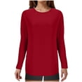 thumbnail image 1 of Japceit T-Shirts à Manches Longues pour Femmes T-Shirts pour Femmes Mode T-Shirts pour Femmes Couleur T-Shirt à Manches Longues Menotté à Col Rond T-Shirts à Manches Longues, 1 of 8