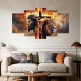 thumbnail image 2 of ZHONGYUTONG 5 Piece Christian Wall Art Jesus Pictures Set of 5 for Christ Church Dining Living Room Home Decor Cross Painting Canvas God Poster Prints Framed (16x24inx2pcs 16x32inx2pcs 16x40inx1pcs), 2 of 5