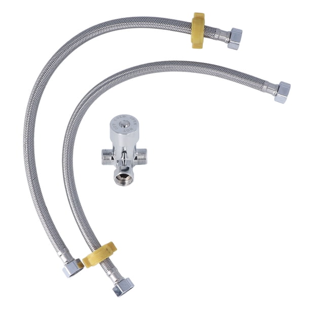Válvula Mezcladora Termostática De Rosca G1/2, Válvula Templada De Mezcla De Agua Fría Y Caliente De Acero Inoxidable Con Mangueras Dobles Para Grifo De Control De Pedal