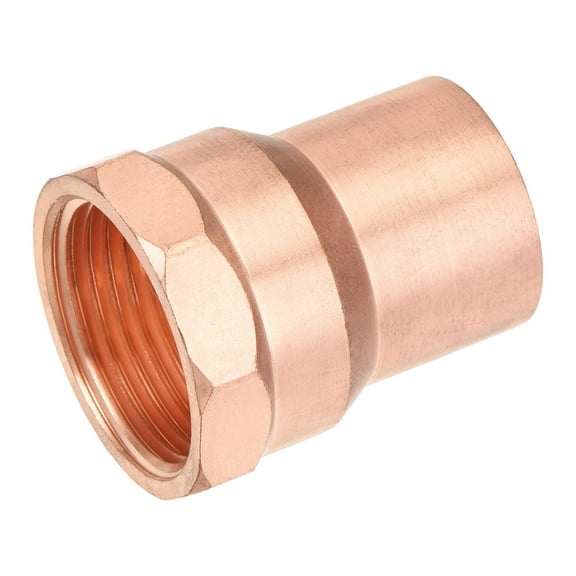 Uxcell 7/8 Inch Copper Female Adapters NPT3/4 Internal Thread Welding Fitting for Household Water Pipe