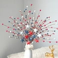 thumbnail image 4 of HengDidi Realistic Red White Blue Faux Berry Sprigs with Stars - 40cm Patriotic Decor for 4th of July, Memorial Day, Veterans Day, Indoor Outdoor Party Centerpiece (Durable Cloth), 4 of 6