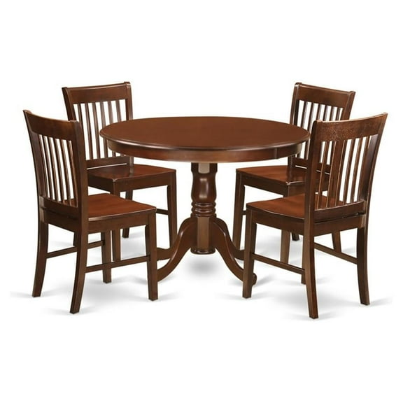 Bowery Hill 5-piece Traditional Wood Dining Set in Mahogany